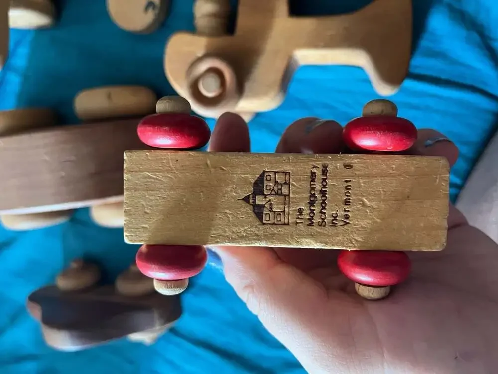 Vintage Handmade Wooden Toy Vehicle Set